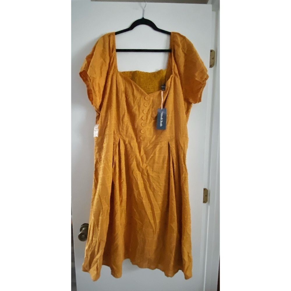 MODCLOTH Mustard Clip Dot Dress - Picture 3 of 4